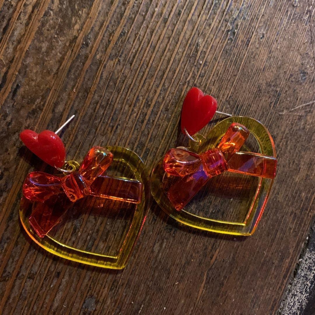 Y2K Jewellery- Heart Earrings-Famous Rebel