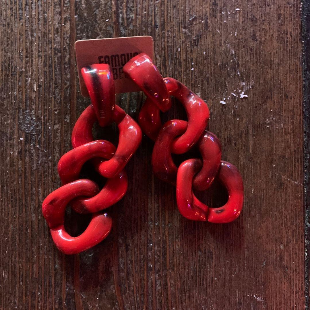 Y2K Jewellery-Red Chain-Earrings-Famous Rebel